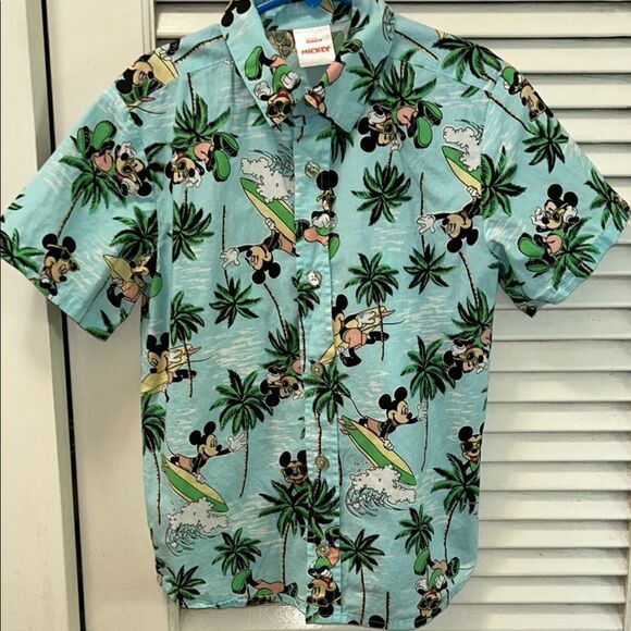 Surf’s 🏄🏻‍♀️ 🆙 🌊 🌴 Mickey Aloha 🌺 Shirt 👕 💯 Cotton for Comfort - Picture 1 of 17